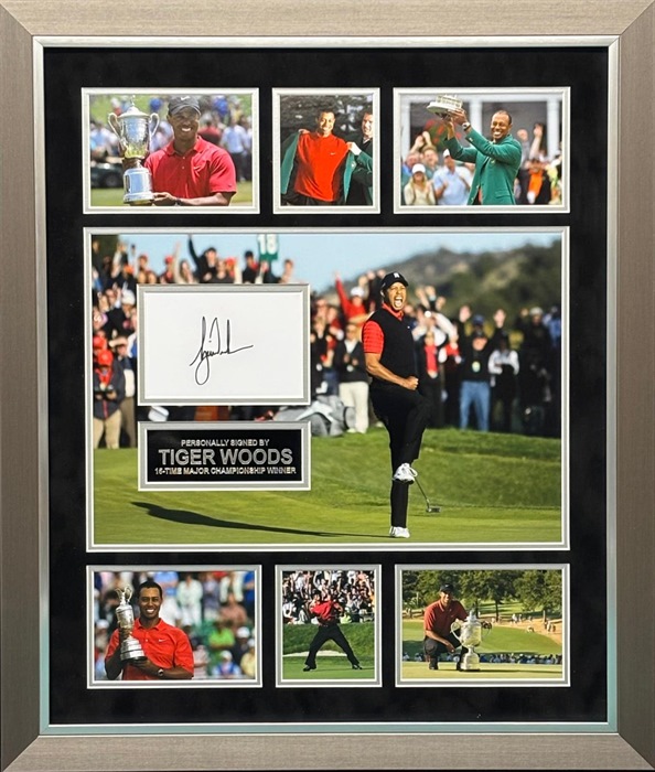 Lot 12 * Tiger Woods Print With Frame, Hand Signed By The Golfing Legend